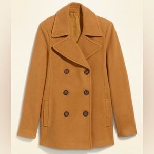 OLD NAVY Long Soft-Brushed Peacoat | Camel | Size S Petite